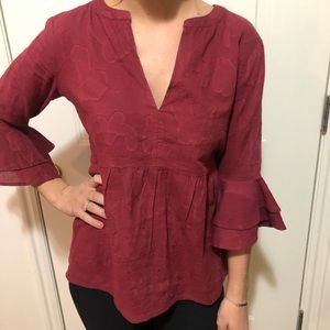 Maroon Loft Blouse Size XS - like new!